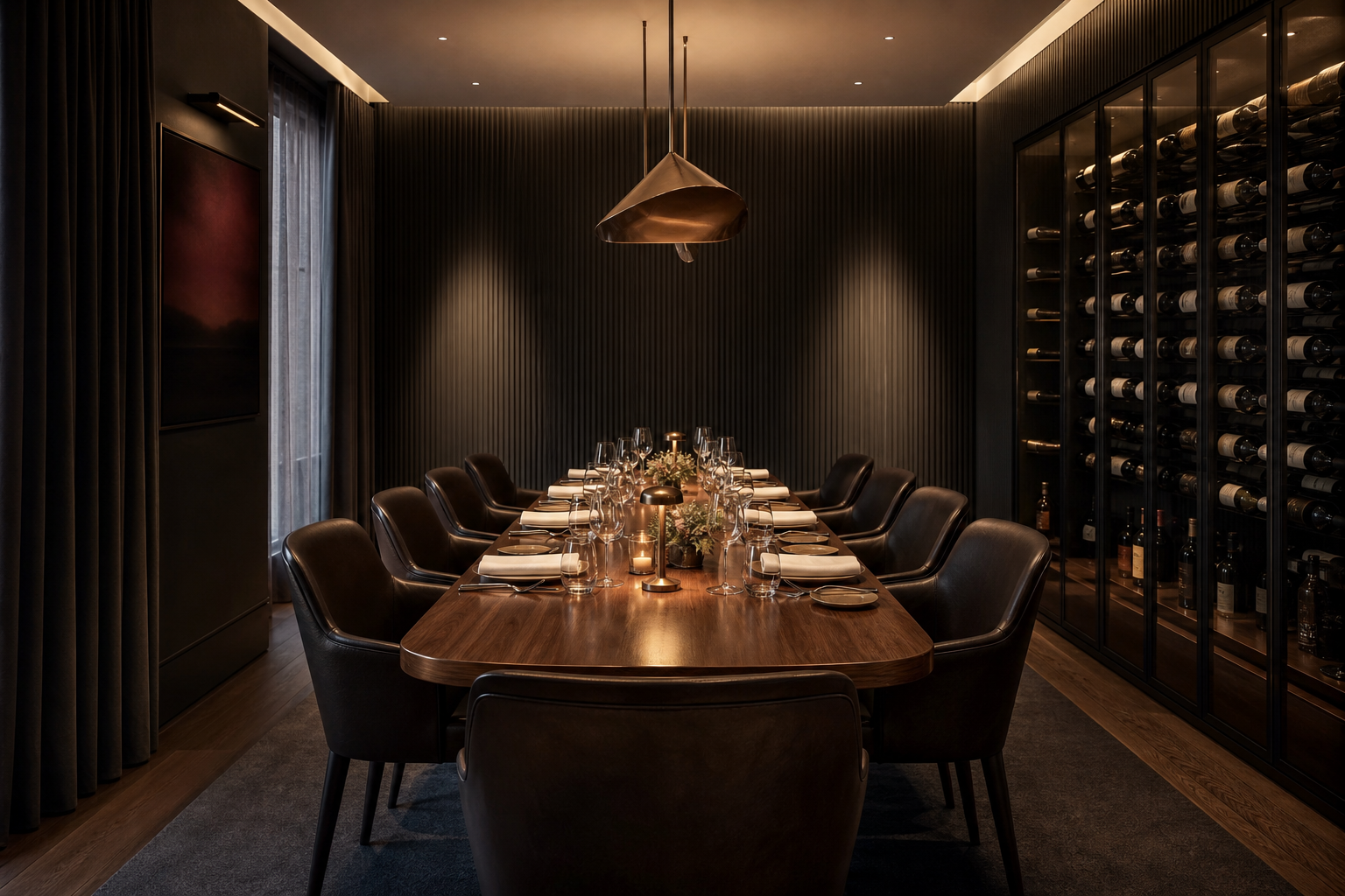 Private dining room set for an intimate event